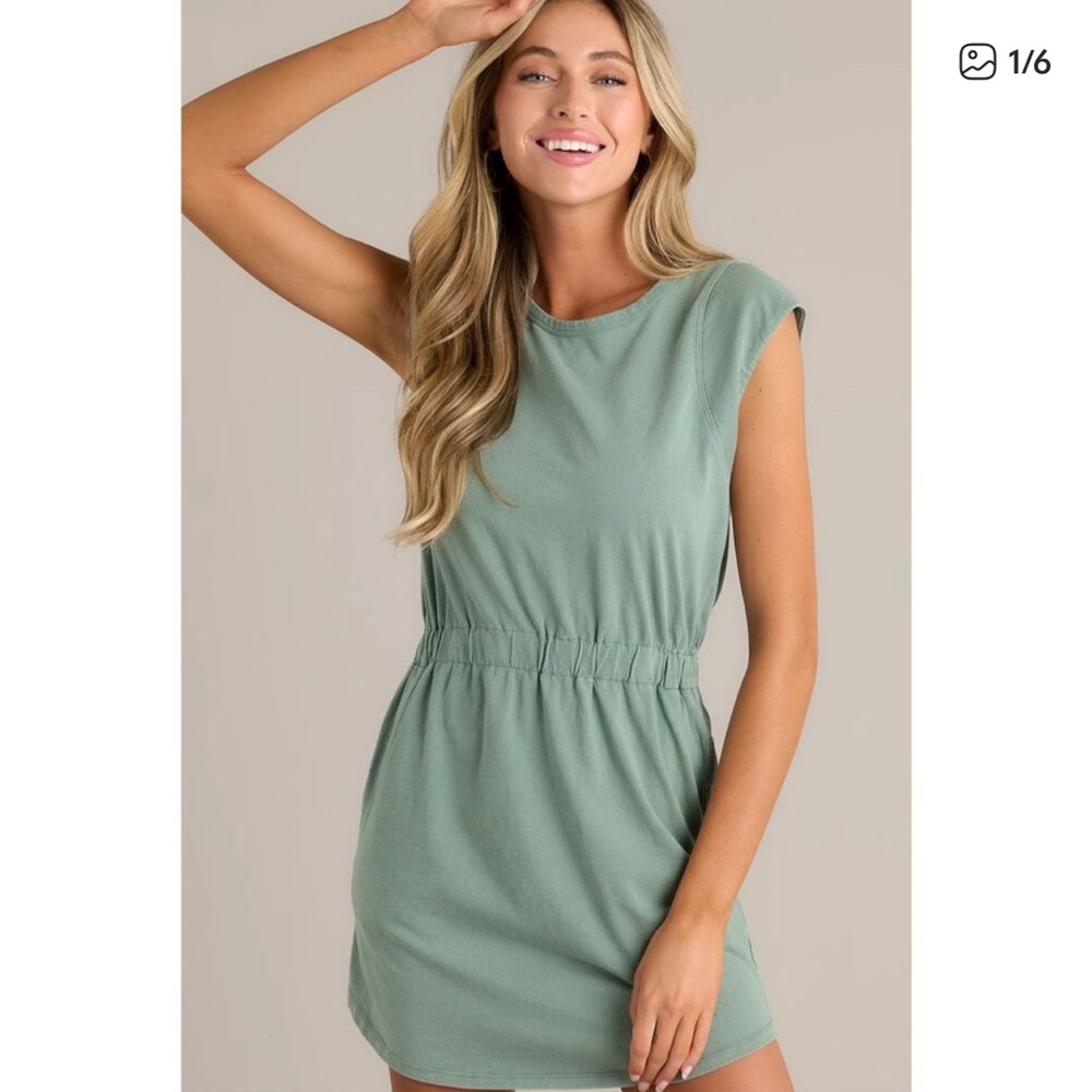 NWOT Z SUPPLY ROWAN PAXTON Sage Green Dress Pockets Mini Dress Sporty Casual